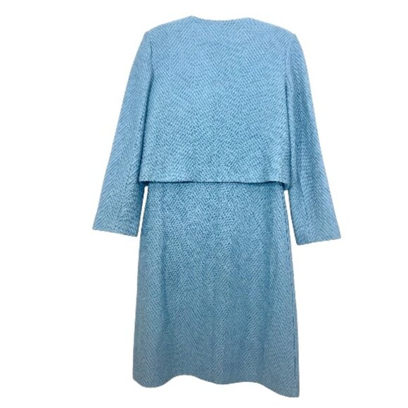 St John 2 Piece Dress / Jacket Suit Set Blue Size US 6 Pre-Loved - Picture 4 of 7